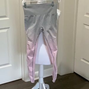 Gymshark pink and gray workout leggings small